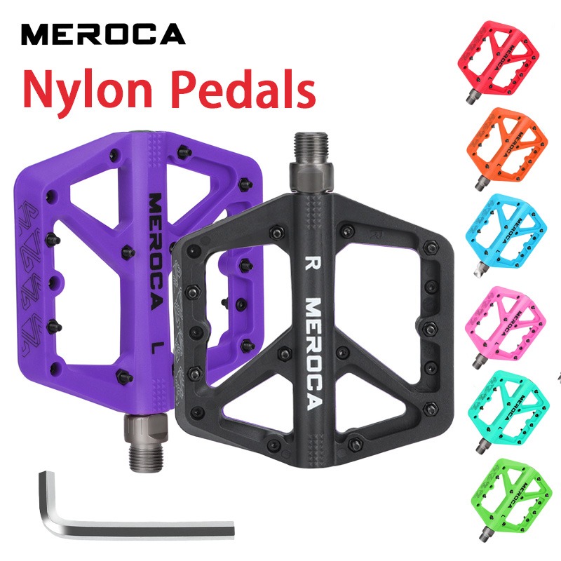 Pedal Platform Flat - MEROCA Nylon Bicycle Flat Pedals Mountain