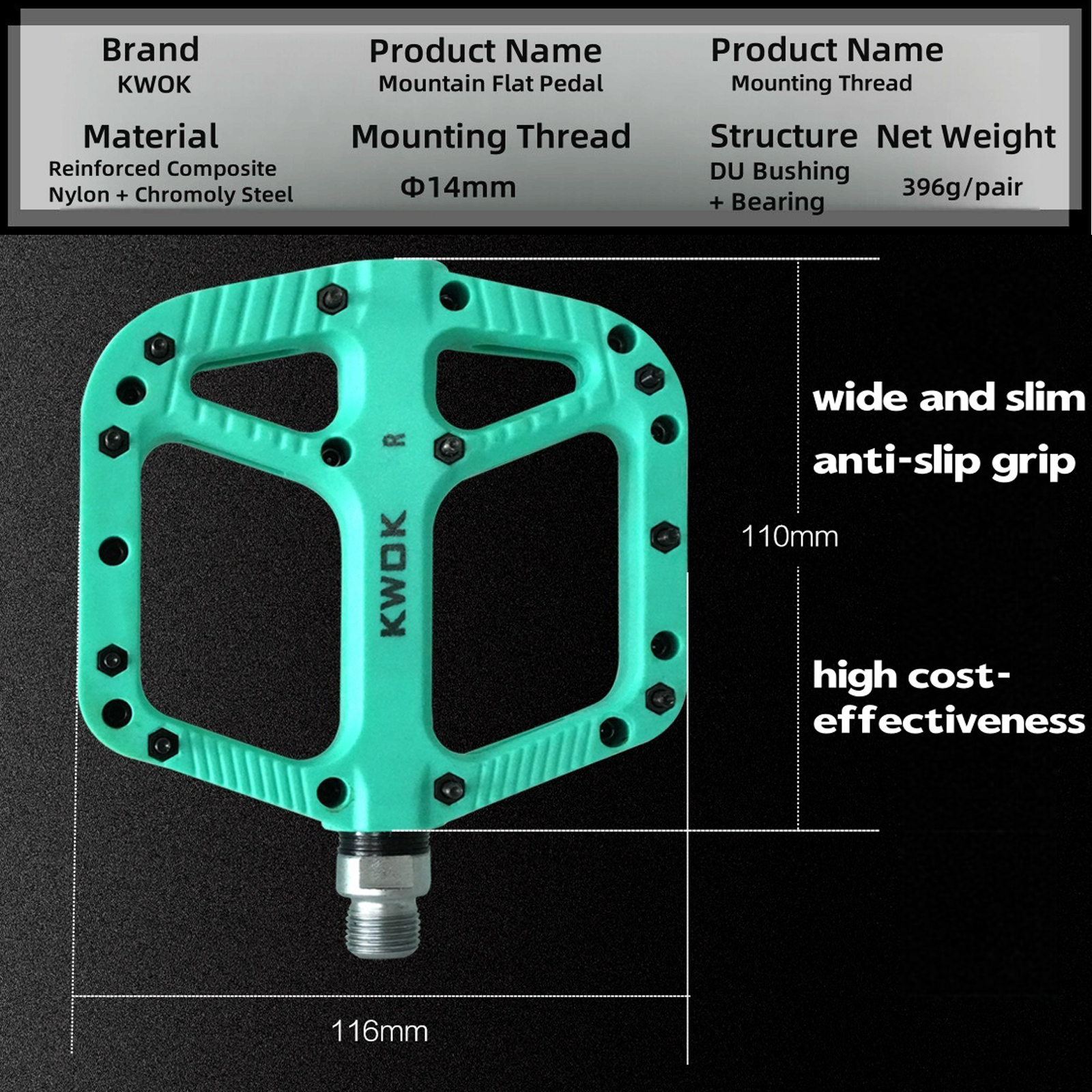 Bicycle Pedals Ultralight Bike - Pedal Platform Flat 评论和价格