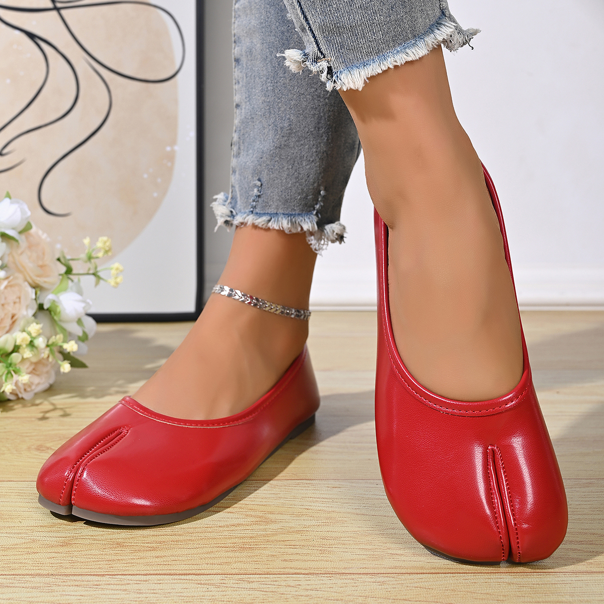 Women's Soft Leather Comfortab - Pedal Platform Flat 评论和价格