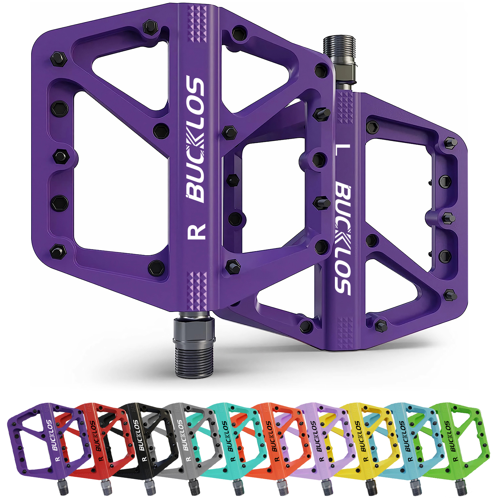 BUCKLOS Pedals DU Bearing Bicy - Pedal Platform Flat 评论和价格